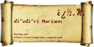 Óvári Mariann névjegykártya