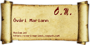 Óvári Mariann névjegykártya