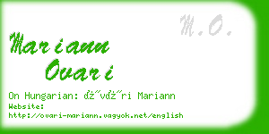 mariann ovari business card